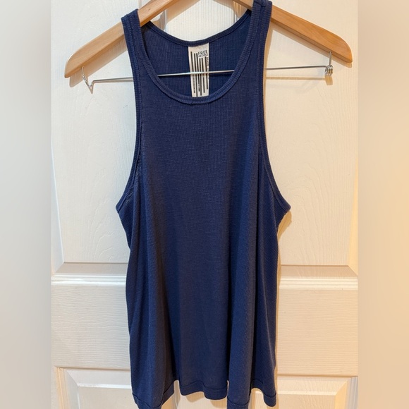 Free People Blue Muscle Tank Top - Picture 1 of 3